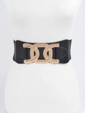 Metal Buckle Plus Size Elastic Belt